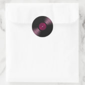 Sticker Rond Album vinyle en rose (Sac)