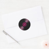 Sticker Rond Album vinyle en rose (Enveloppe)