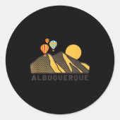 Sticker Rond Albuquerque Balloon Festival New Mexico Mountains (Devant)
