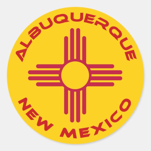 Sticker Rond Albuquerque, Nouveau-Mexique (Devant)