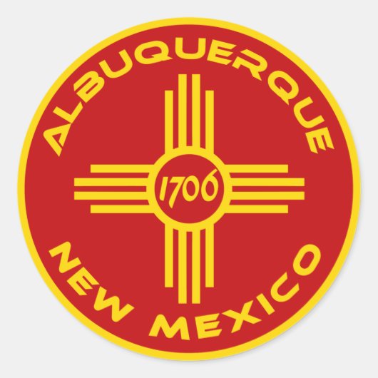 Sticker Rond Albuquerque Nouveau-Mexique (Devant)