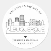 Sticker Rond Albuquerque Skyline | Accueil Mariage (Devant)
