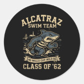 Sticker Rond Alcatraz Penitentiary Swim Team  (Devant)