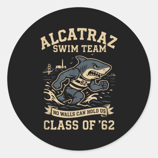 Sticker Rond Alcatraz Penitentiary Swim Team  (Devant)