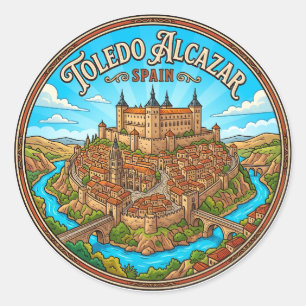 Sticker Rond Alcázar de Tolède Espagne