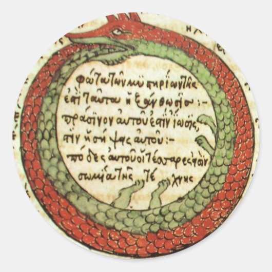 Sticker Rond ALCHEMIE : oroborus | images rares (Devant)