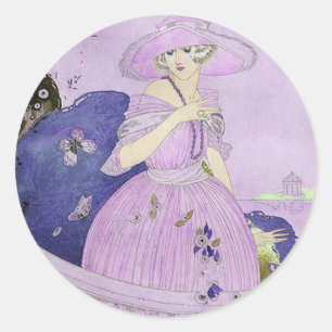 Sticker Rond Alcina en Lilac et pourpre