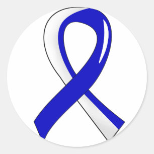 Sticker Rond ALÉA Bleu Blanc Ruban 3