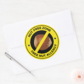 Sticker Rond Alergie des noix d'arbre - Zone sans noix (Enveloppe)