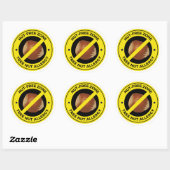 Sticker Rond Alergie des noix d'arbre - Zone sans noix (Feuille)