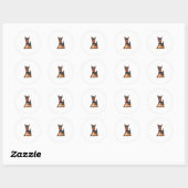 Sticker Rond Alert Doberman (Feuille)