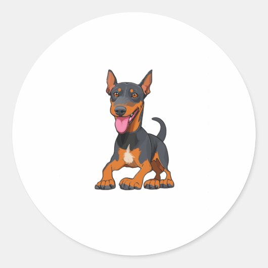 Sticker Rond Alert Doberman (Devant)