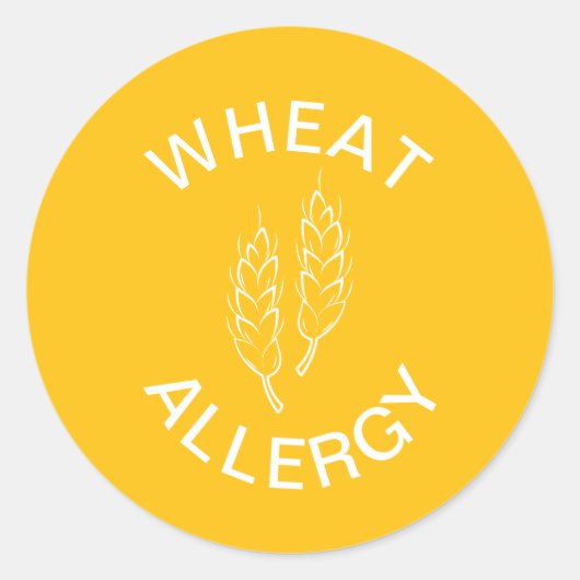 Sticker Rond Alerte Allergie au Blé (Devant)