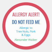 Alerte d'allergie alimentaire customisée Enfants p