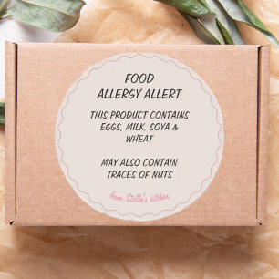 Sticker Rond Alerte d'allergie alimentaire de boulangerie