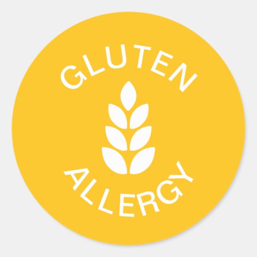 Sticker Rond Alerte d'allergie au gluten (Devant)
