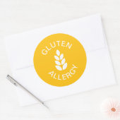 Sticker Rond Alerte d'allergie au gluten (Enveloppe)