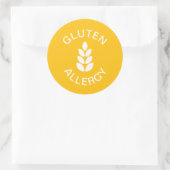 Sticker Rond Alerte d'allergie au gluten (Sac)