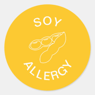 Sticker Rond Alerte d'allergie au soja