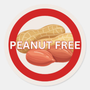 Sticker Rond Alerte d'allergie aux aliments sans arachide
