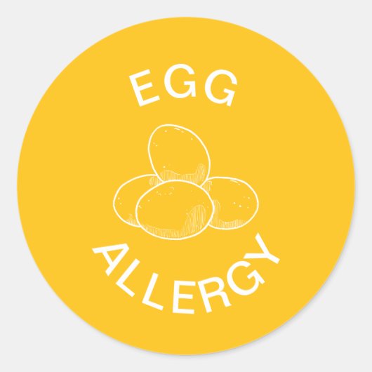 Sticker Rond Alerte d'allergie aux œufs (Devant)