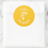 Sticker Rond Alerte d'allergie aux poissons (Sac)