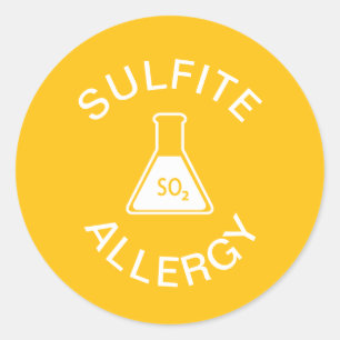 Sticker Rond Alerte d'allergie aux sulfites