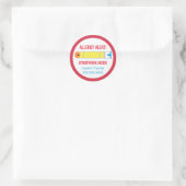 Sticker Rond Alerte d'allergie Customisée Épinephrine dans les (Sac)