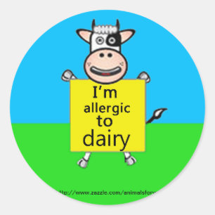 Sticker Rond Alerte d'allergie de laiterie