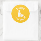 Sticker Rond Alerte d'allergie laitière (Sac)