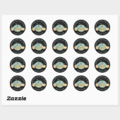 Sticker Rond Alerte d'allergie Turquoise Citrouille Halloween (Feuille)
