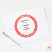 Sticker Rond Alerte d'allergies alimentaires multiples modifiab (Enveloppe)