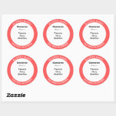Sticker Rond Alerte d'allergies alimentaires multiples modifiab (Feuille)