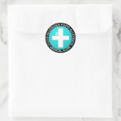 Sticker Rond Alerte Médicale - Aqua (Sac)