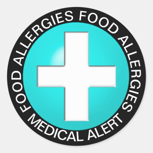 Sticker Rond Alerte Médicale - Aqua (Devant)