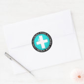 Sticker Rond Alerte Médicale - Aqua (Enveloppe)
