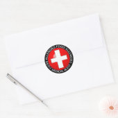 Sticker Rond Alerte Médicale - Rouge (Enveloppe)