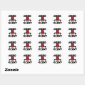 Sticker Rond Alerte nerd ! (Feuille)