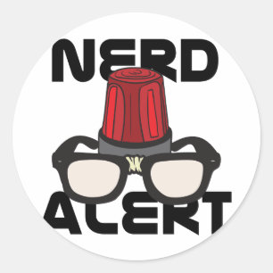 Sticker Rond Alerte nerd !
