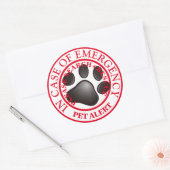 STICKER ROND ALERTE POUR ANIMAUX DE COMPAGNIE (Enveloppe)