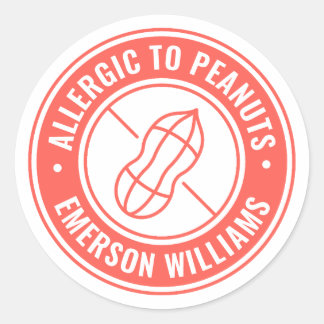 Sticker Rond Alerte rouge allergie aux arachides