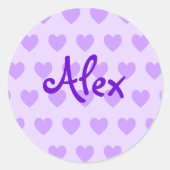 Sticker Rond Alex en violet (Devant)