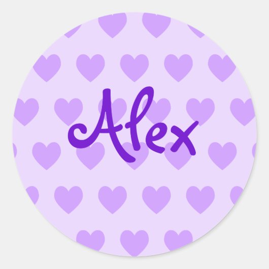 Sticker Rond Alex en violet (Devant)