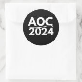 Sticker Rond alexandria ocasio cortez 2024, aoc 2024, aoc butto (Sac)