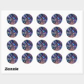 Sticker Rond Alexandrite Saphir Lune Céleste Luxe Gemme  (Feuille)