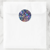 Sticker Rond Alexandrite Saphir Lune Céleste Luxe Gemme  (Sac)