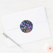 Sticker Rond Alexandrite Saphir Lune Céleste Luxe Gemme  (Enveloppe)