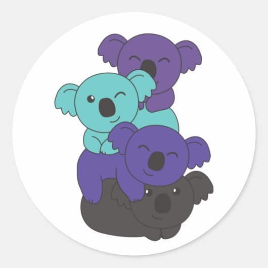 Sticker Rond Alexigender Drapeau Gander Pride Lgbtq Koala Class (Devant)