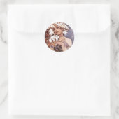 Sticker Rond Alfons Mucha : Fleur (Sac)