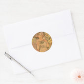 Sticker Rond Alfons Mucha ~ Le rose (Enveloppe)